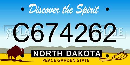 C674262 North Dakota License Plate