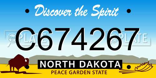 C674267 North Dakota License Plate