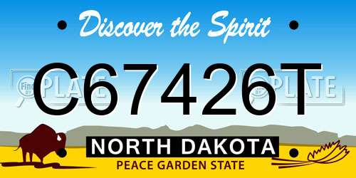 C67426T North Dakota License Plate