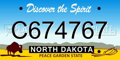 C674767 North Dakota License Plate