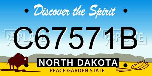 C67571B North Dakota License Plate