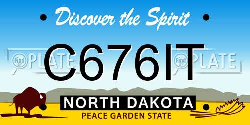 C676IT North Dakota License Plate