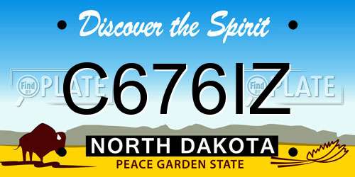 C676IZ North Dakota License Plate
