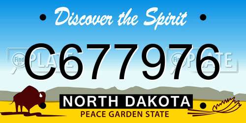 C677976 North Dakota License Plate