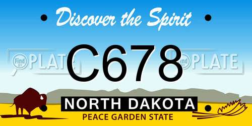 C678 North Dakota License Plate