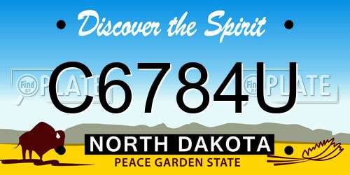 C6784U North Dakota License Plate