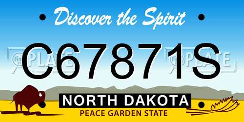 C67871S North Dakota License Plate