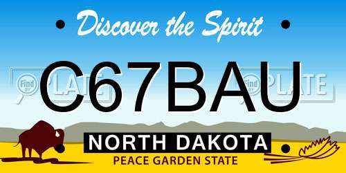 C67BAU North Dakota License Plate