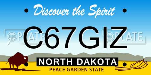 C67GIZ North Dakota License Plate