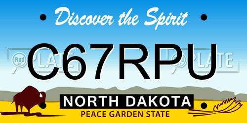 C67RPU North Dakota License Plate