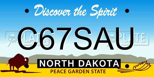 C67SAU North Dakota License Plate