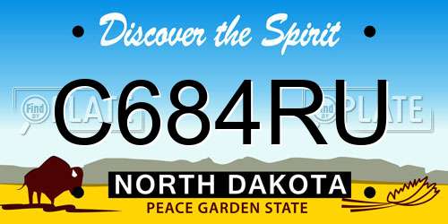 C684RU North Dakota License Plate