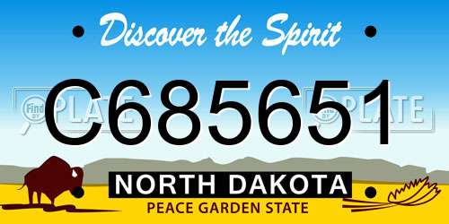 C685651 North Dakota License Plate
