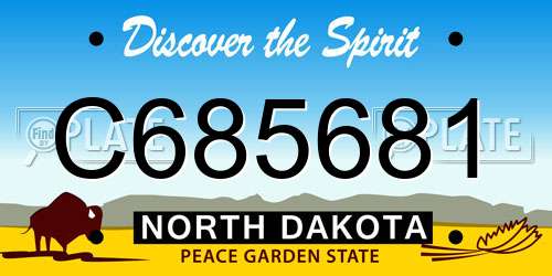 C685681 North Dakota License Plate