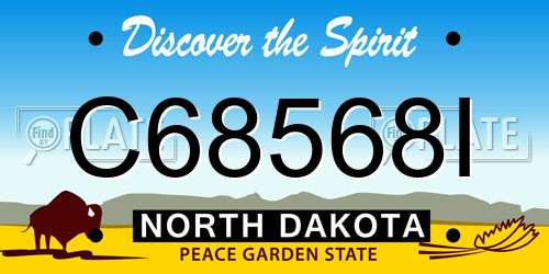 C68568I North Dakota License Plate