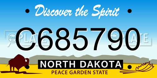 C685790 North Dakota License Plate