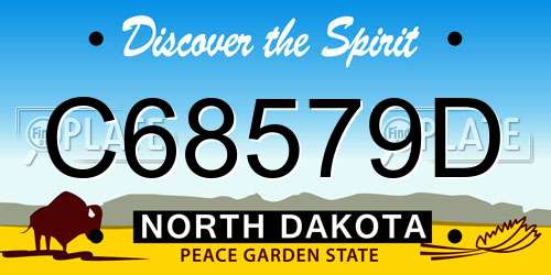 C68579D North Dakota License Plate
