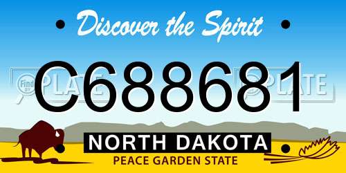 C688681 North Dakota License Plate