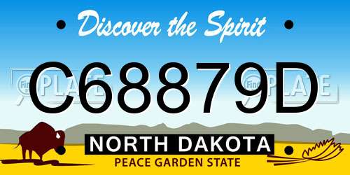 C68879D North Dakota License Plate