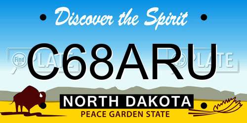 C68ARU North Dakota License Plate