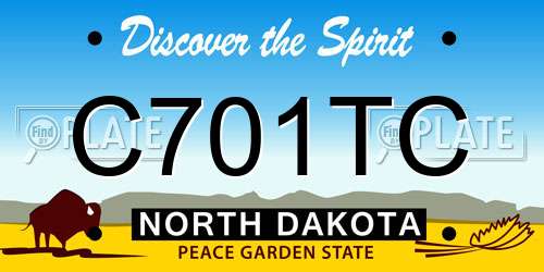C701TC North Dakota License Plate