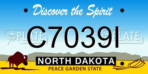 C7039I North Dakota License Plate