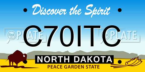 C70ITC North Dakota License Plate