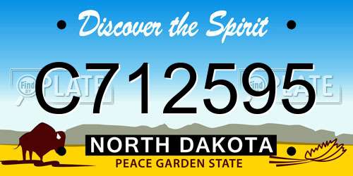 C712595 North Dakota License Plate