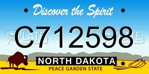 C712598 North Dakota License Plate