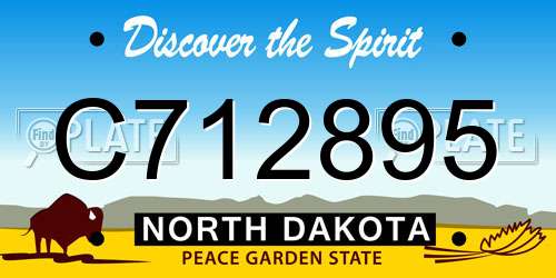 C712895 North Dakota License Plate