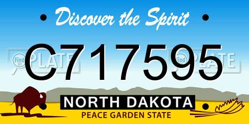 C717595 North Dakota License Plate