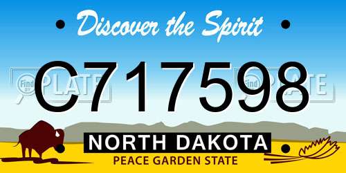 C717598 North Dakota License Plate