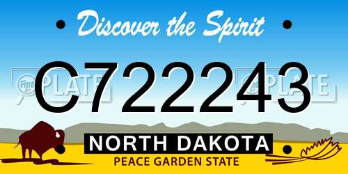 C722243 North Dakota License Plate