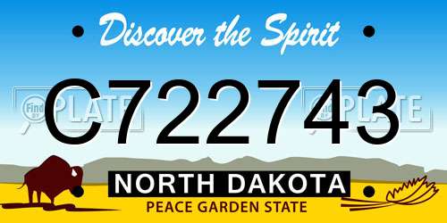 C722743 North Dakota License Plate
