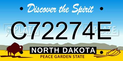 C72274E North Dakota License Plate