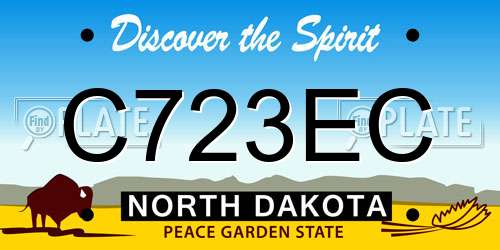 C723EC North Dakota License Plate