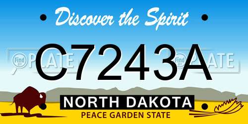 C7243A North Dakota License Plate