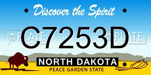C7253D North Dakota License Plate