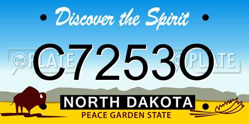 C7253O North Dakota License Plate