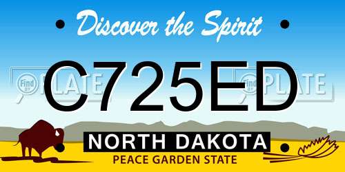 C725ED North Dakota License Plate
