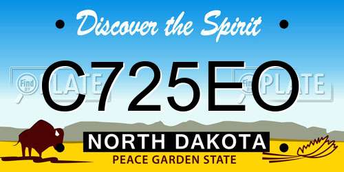 C725EO North Dakota License Plate