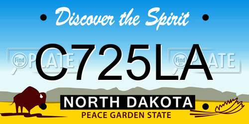 C725LA North Dakota License Plate