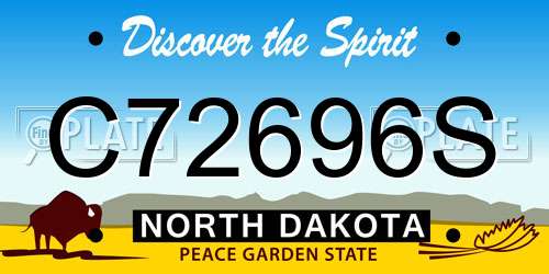 C72696S North Dakota License Plate