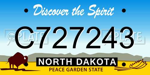 C727243 North Dakota License Plate