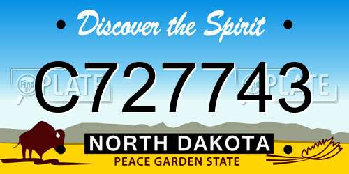 C727743 North Dakota License Plate