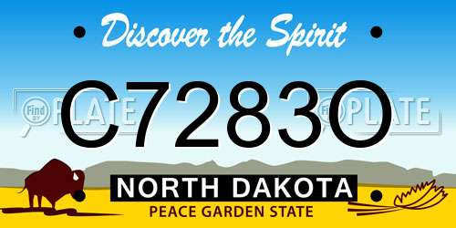 C7283O North Dakota License Plate