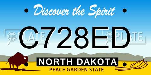 C728ED North Dakota License Plate