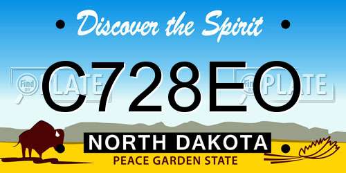 C728EO North Dakota License Plate