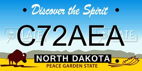 C72AEA North Dakota License Plate