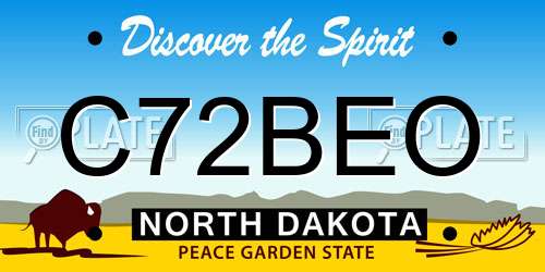 C72BEO North Dakota License Plate
